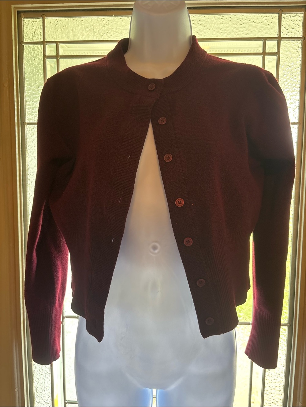Jessica Simpson Wine Burgundy Button-Up Cardigan